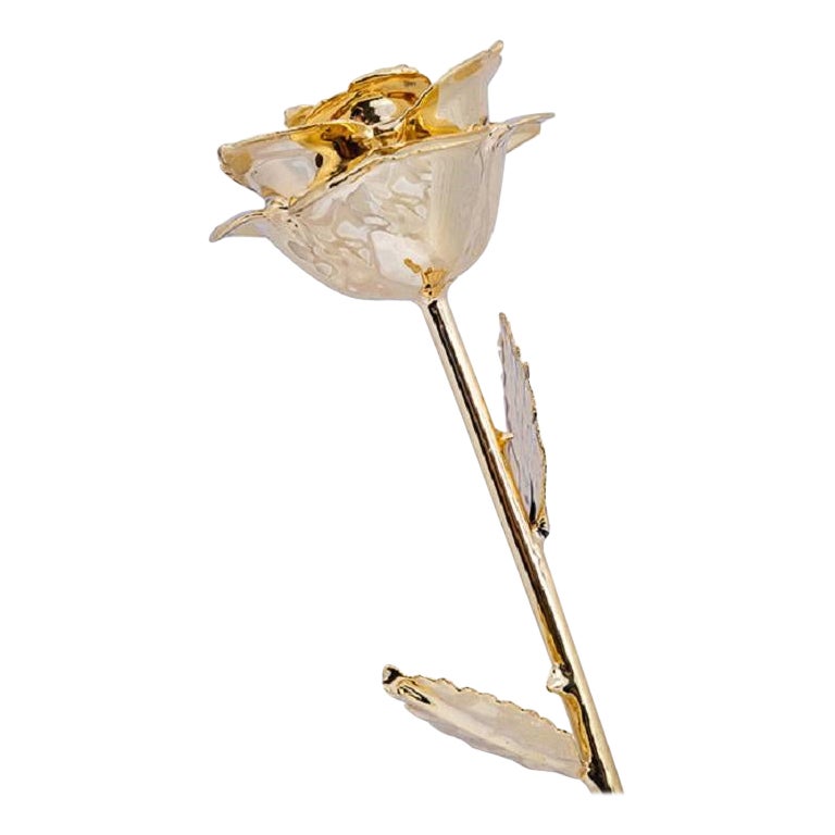 Wedding Bliss, glänzender Lack Real Rose in 24k Gold mit LED-Halterung im Angebot