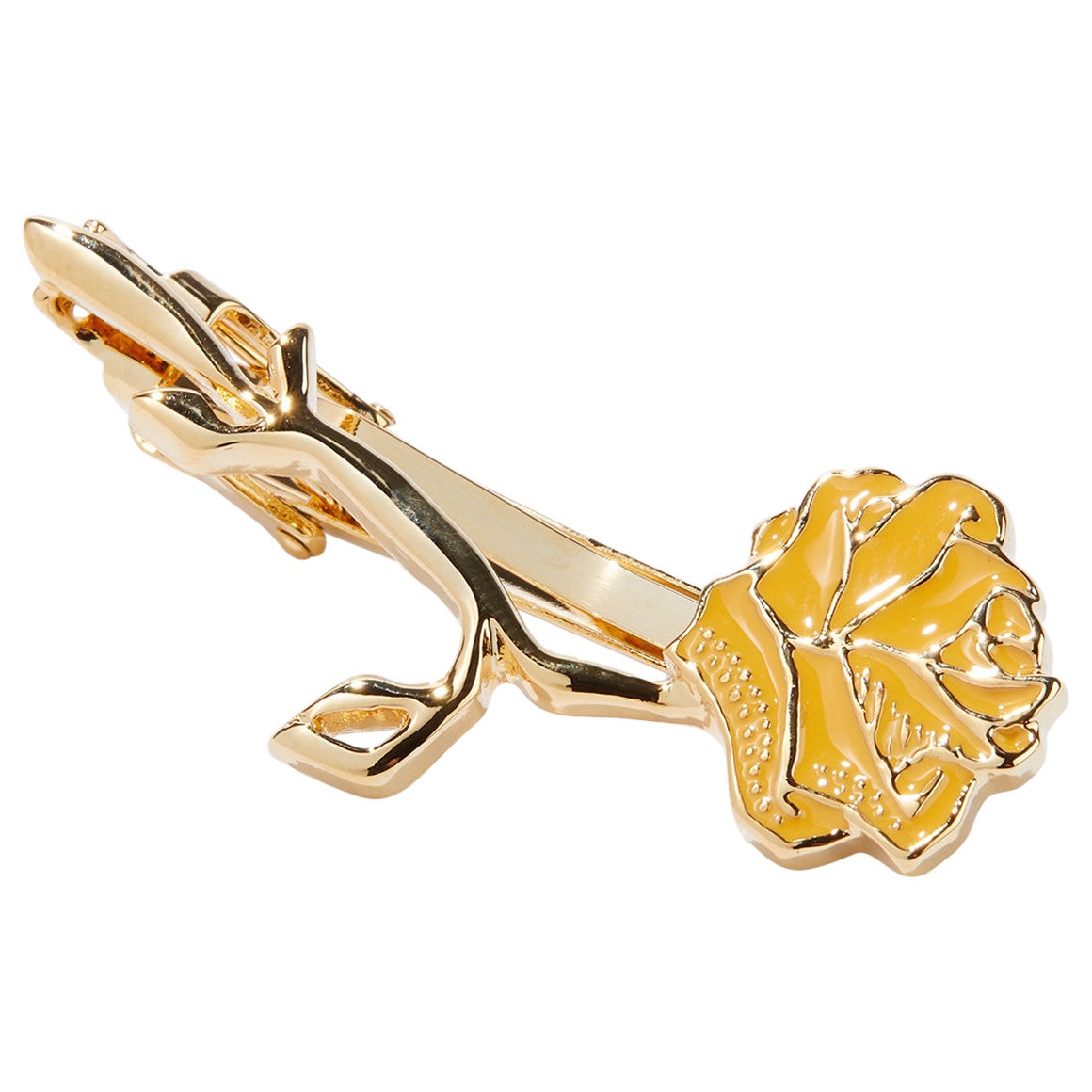 Goldenrod Gift, Glossy Lacquer Finish Tie Clip Dipped in 24k Gold For Sale