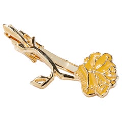 Goldenrod Gift, Glossy Lacquer Finish Tie Clip Dipped in 24k Gold