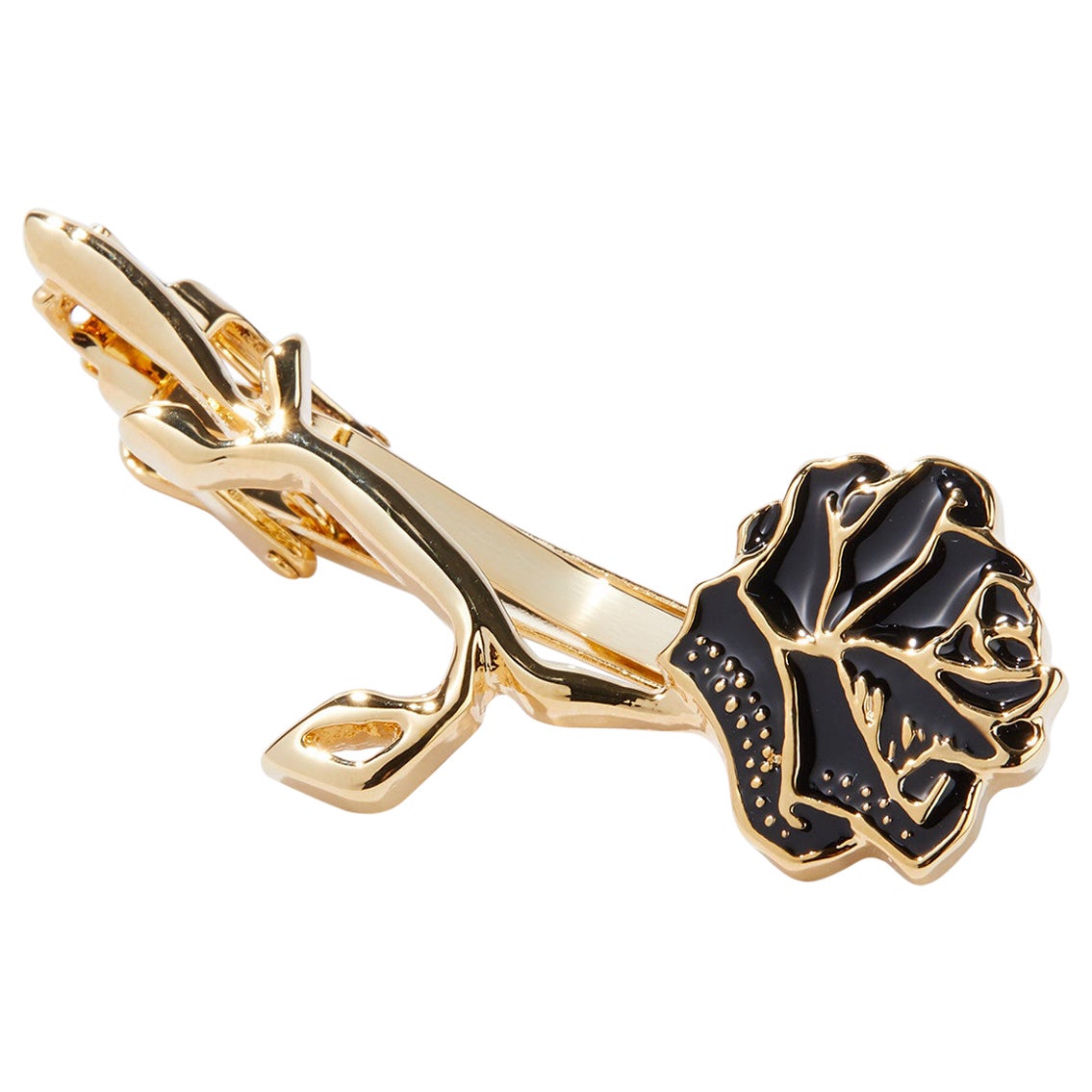 Midnight Promise, Glossy Lacquer Finish Tie Clip Dipped in 24k Gold For Sale