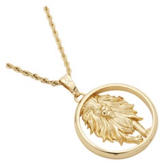 Vintage Eternally Leo, Pendant Necklace Dipped in 24k Gold