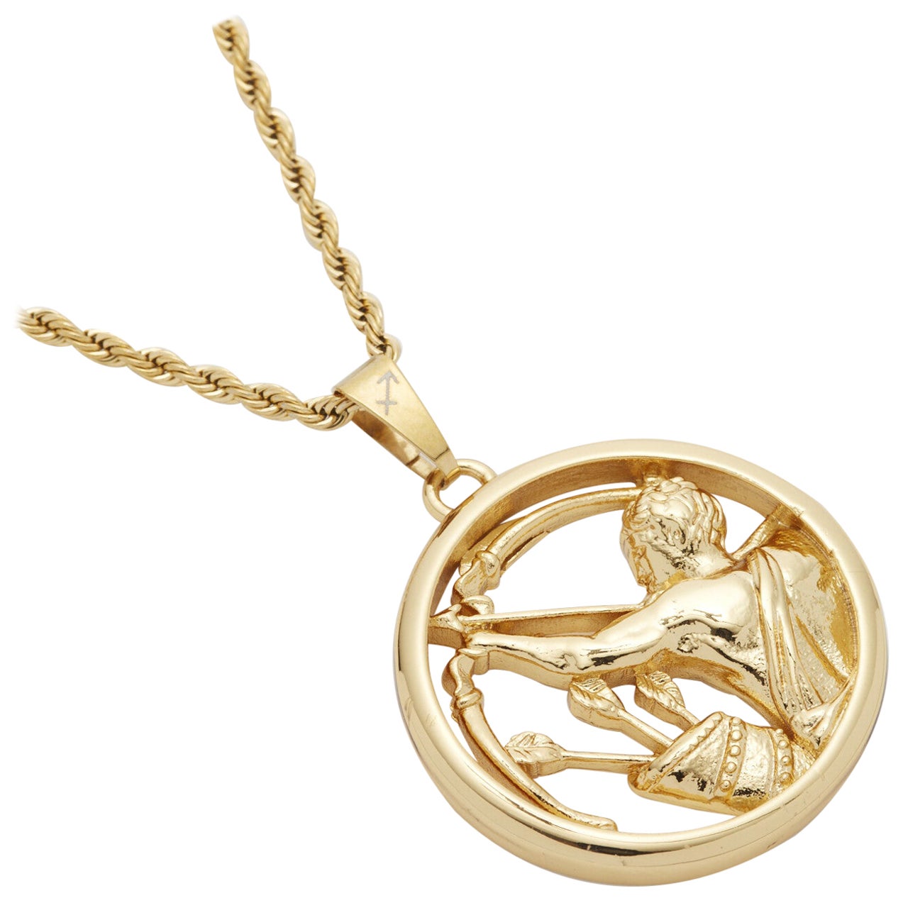 Eternally Sagittarius, Pendant Necklace Dipped in 24k Gold For Sale
