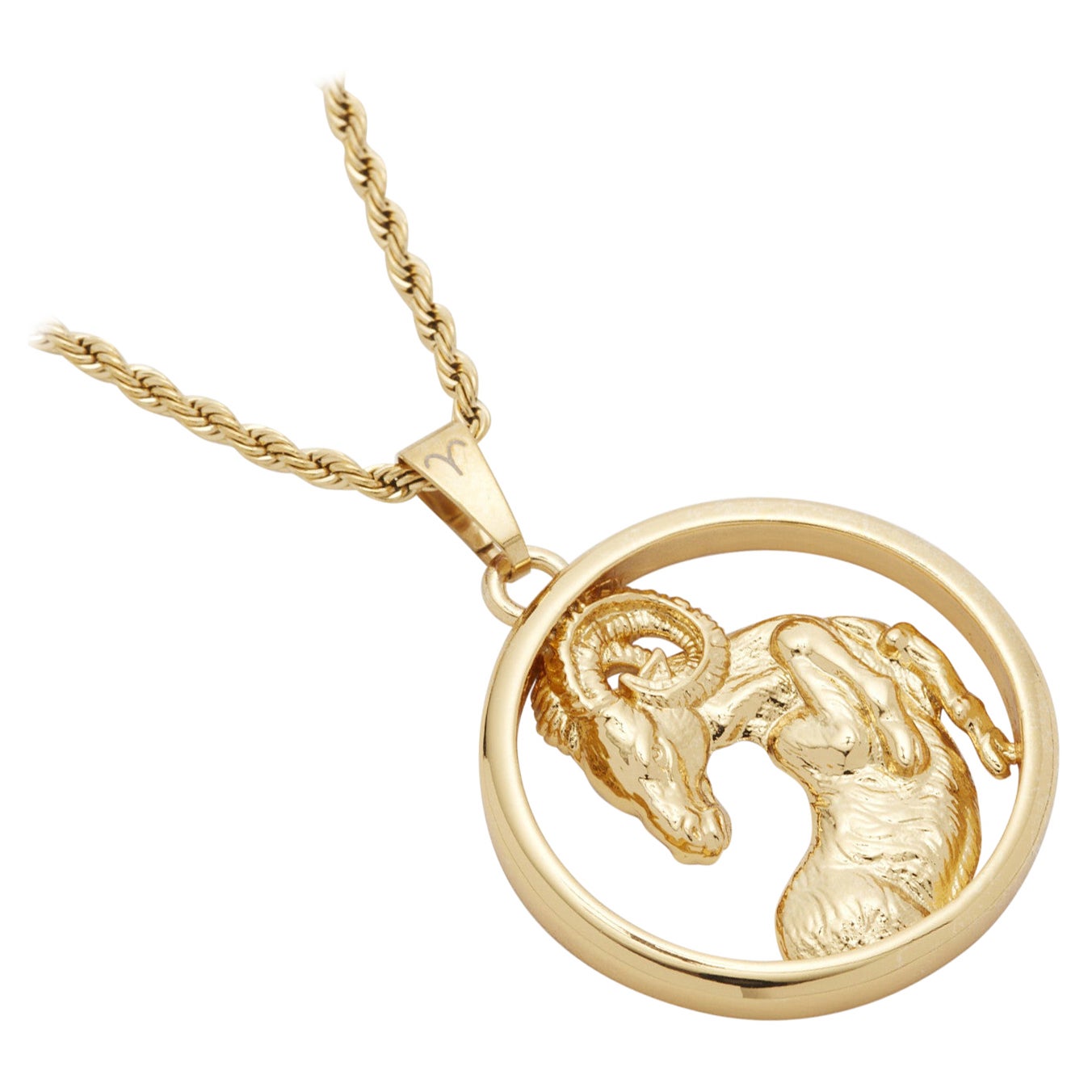 Eternally Aries, Pendant Necklace Dipped in 24k Gold For Sale