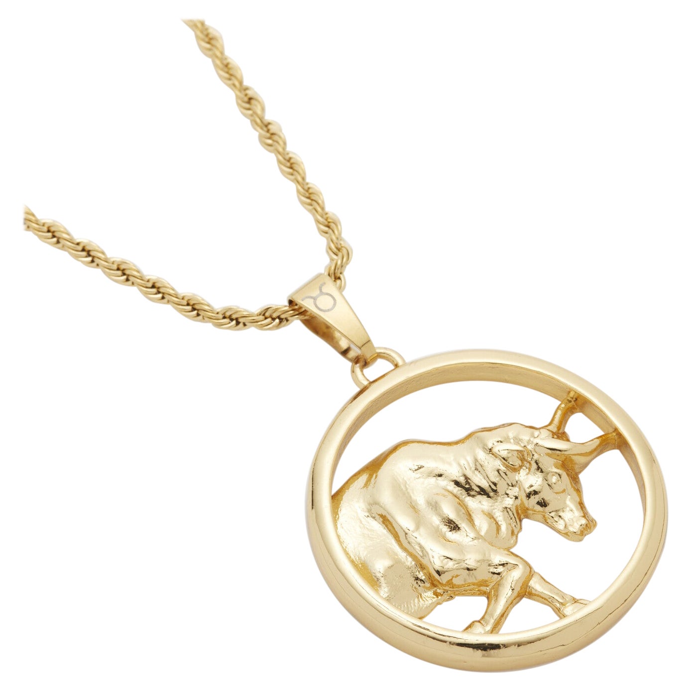Eternally Taurus, Pendant Necklace Dipped in 24k Gold For Sale