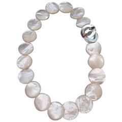 Patricia Von Musulin Mother of Pearl & Sterling Silver Clasp Necklace