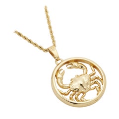 Eternally Cancer, Pendant Necklace Dipped in 24k Gold