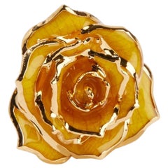 Goldenrod Gift, Glossy Lacquer Real Rose Eternal Lapel Pin