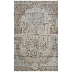 Hermes Grey & Ivory Aux Portes Du Palais Silk 90cm Scarf