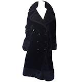 1960s Vintage Mackintosh Black Faux Fur 60s Double Breasted Swing Jacket Coat