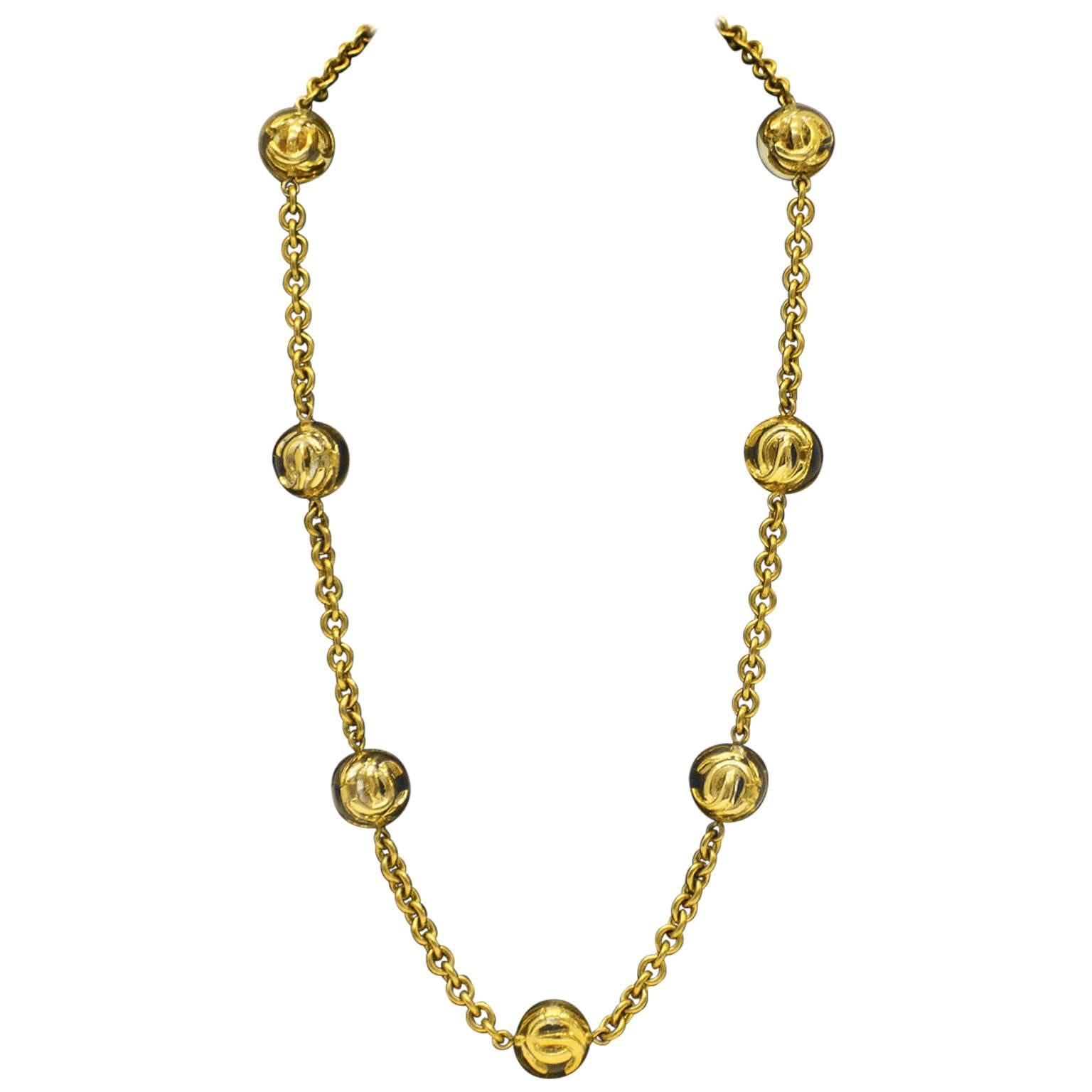 1990 Chanel Multi Sphere Chain Necklace