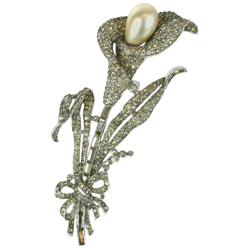 Trifari Calla Lilly Fur Clip Brooch For Sale