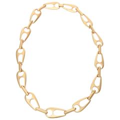 Sculptural Gold Plated Large Link Necklace Attributed Alexis Kirk 4