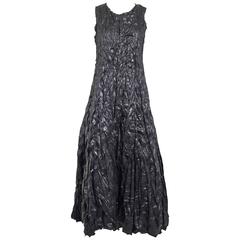 2000s Alexander Mcqueen black crinkle dress