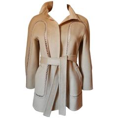 Chado Ralph Rucci 100% Kaschmirjacke mit geknoteten Schleifeneinsätzen Größe 6