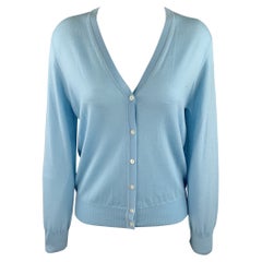 TSE Size M Light Blue Knitted Wool Buttoned Cardigan