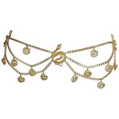 Gold-Toned Vintage Snake Chain Belt