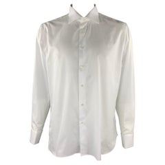 UMAN Size XL White Cotton French Cuff Long Sleeve Shirt