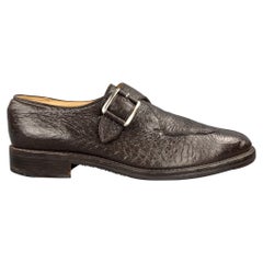 WILSON and DEAN Size 9.5 Brown Textured Leather Monk Strap Loafers