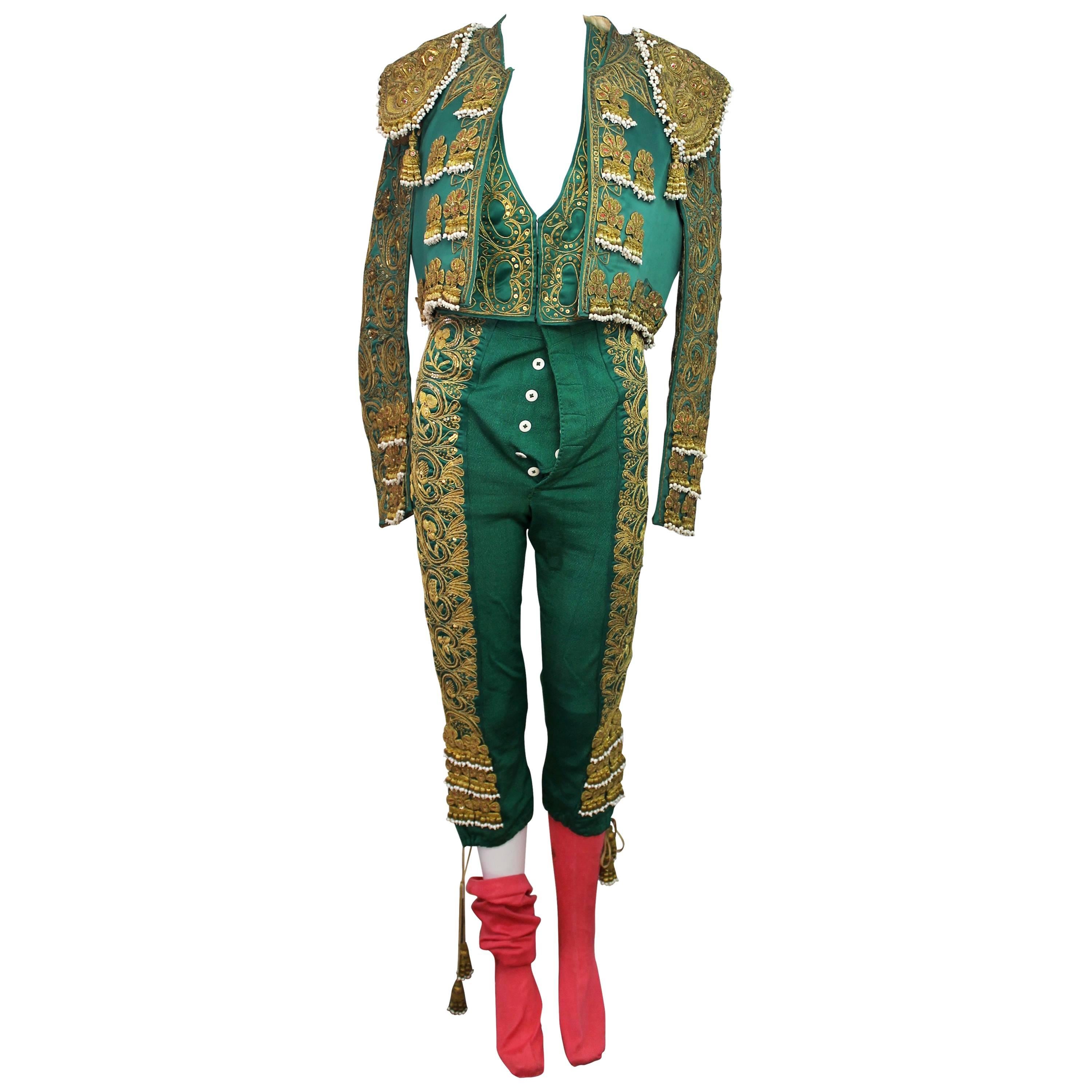 Vintage Maestra Nati Green and Gold Matador Suit