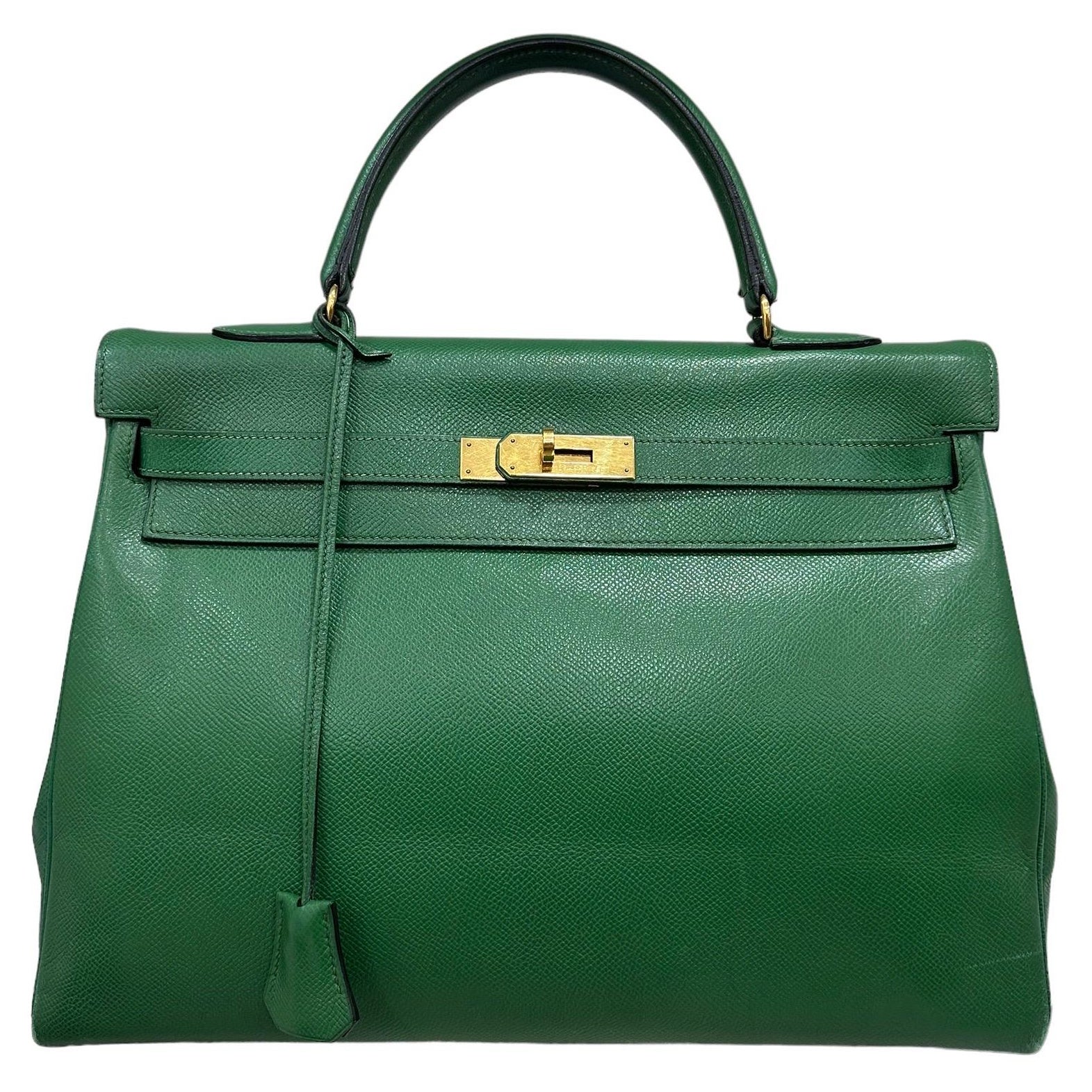 Hermès Kelly 35 Epsom Leather Vert Bengale Top Handle Bag
