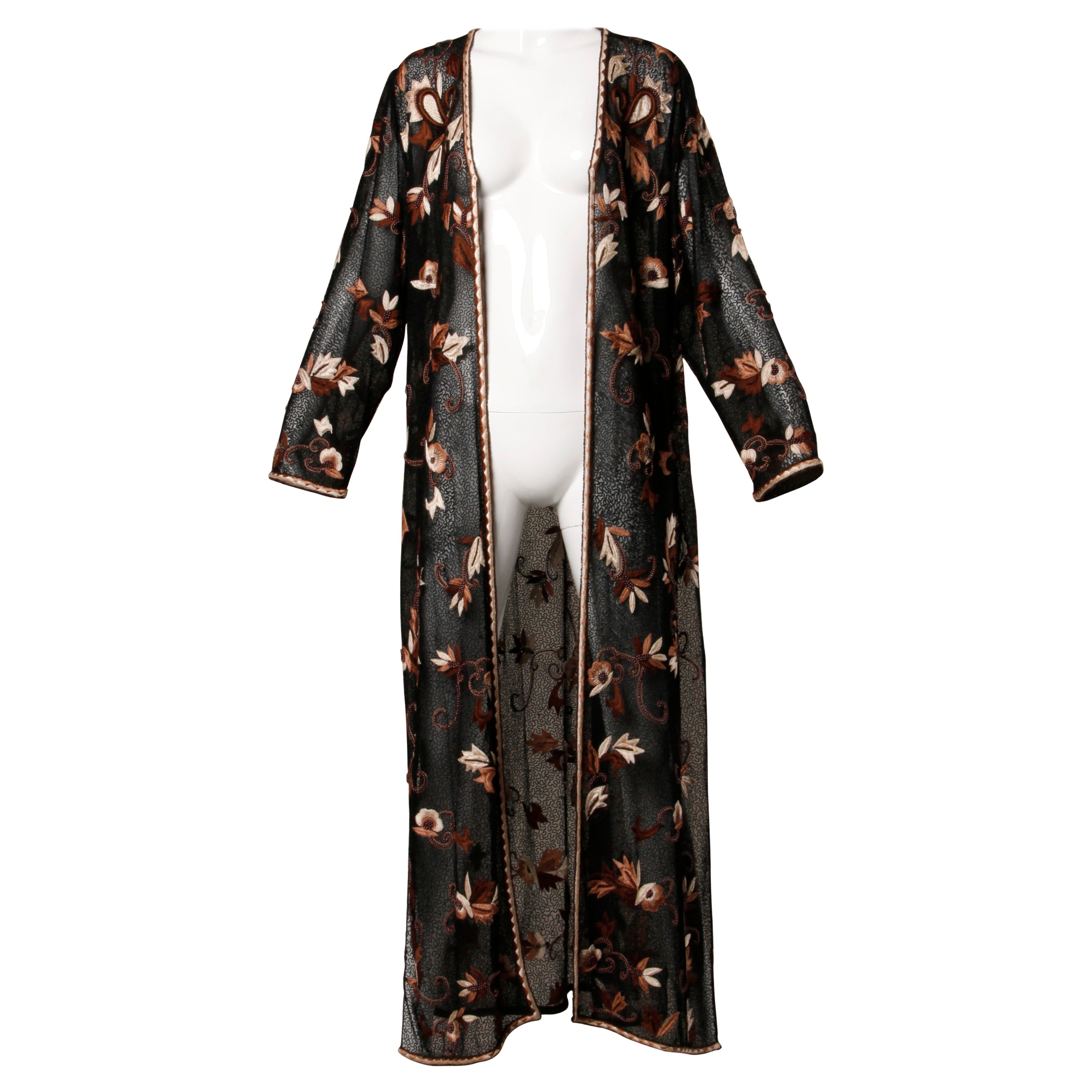 black silk duster coat