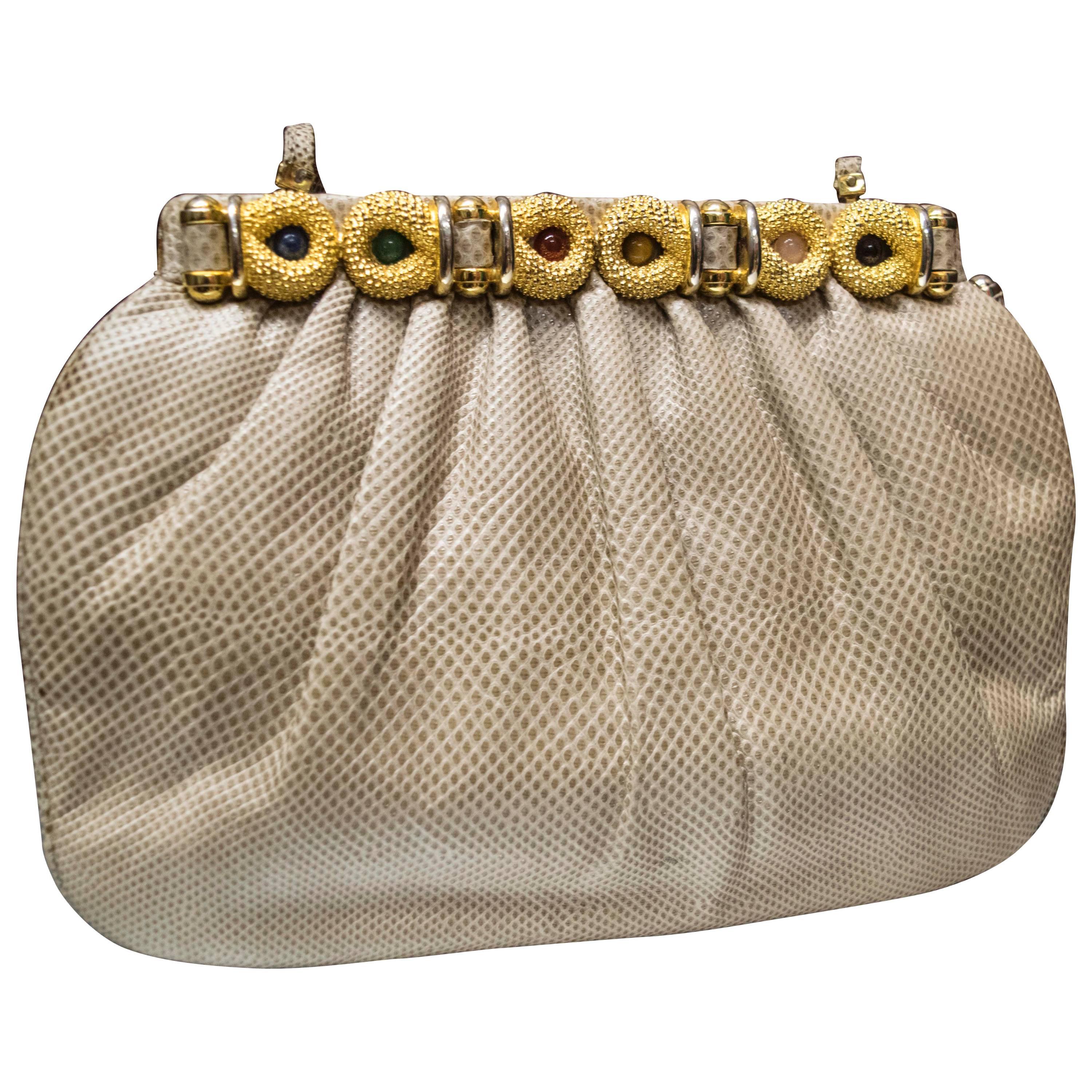 1980s Judith Lieber Snakeskin Handbag