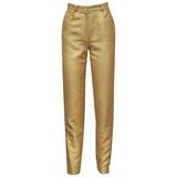 Emanuel Ungaro couture quilted gold lamé high waisted pants, c. 1980s