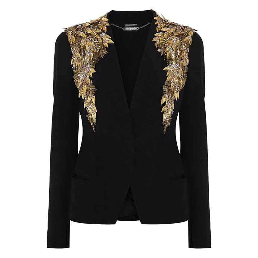New Alexander McQueen Black Embellished Jacket Blazer