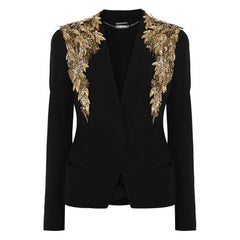 New Alexander McQueen Black Embellished Jacket Blazer