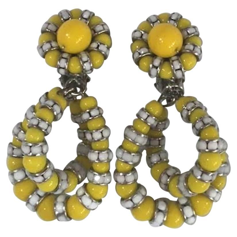 Francoise Montague Yellow Lolita Clip Earrings 