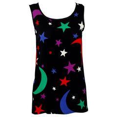 Vintage Yves Saint Laurent Moon & Stars Sleeveless Top 1979 12