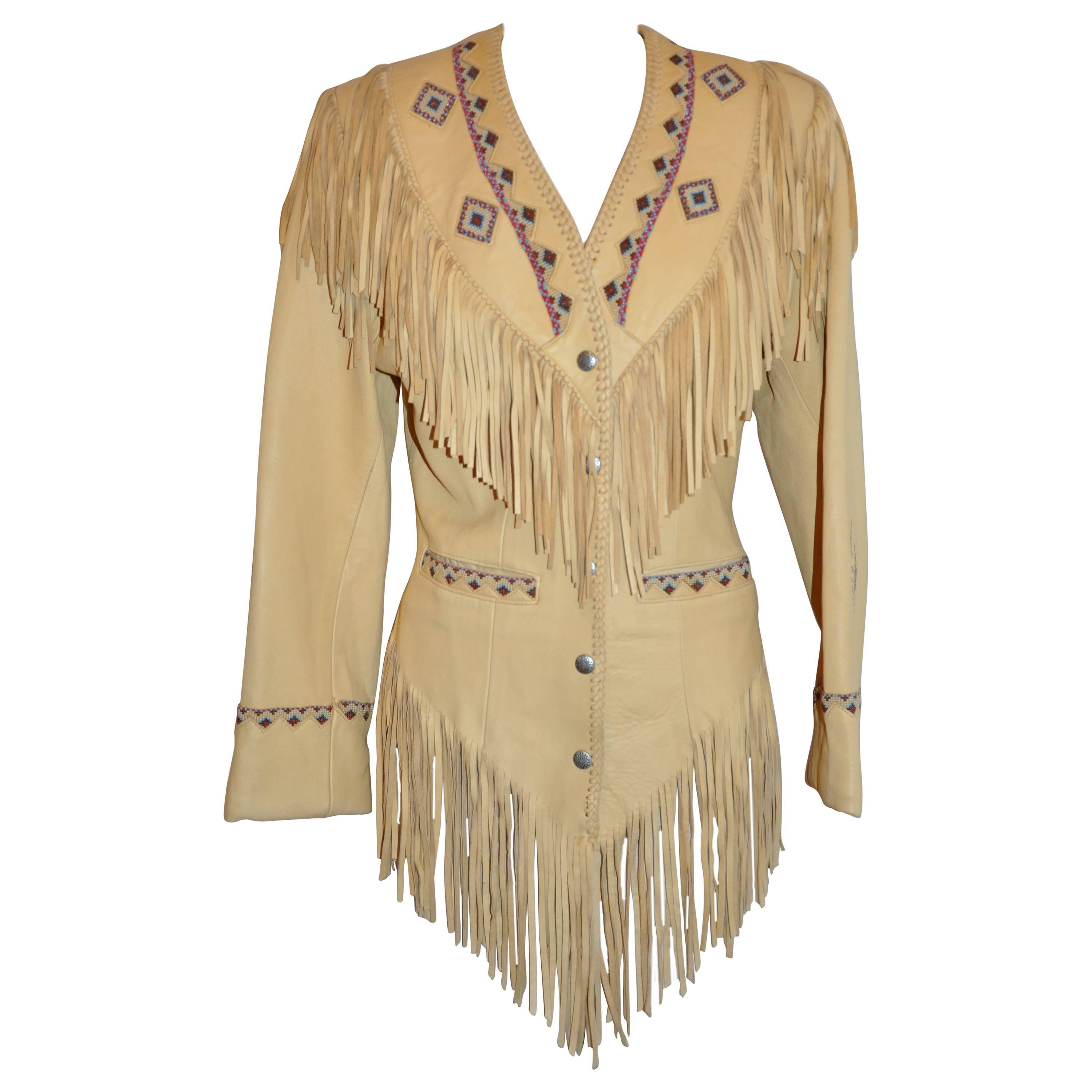 West of Santa Fe Chamois Lambskin Hand-Made Fringe Jacket