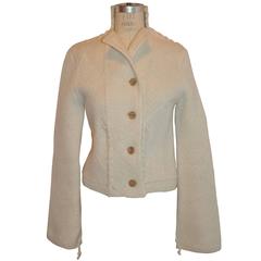Issey Miyake Beige Woven "Loop Weave" Knit Jacket 5