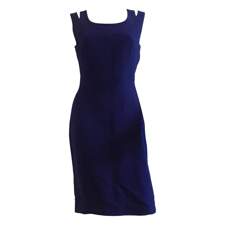Gianni Versace Purple Mesh Cutout Shoulder Dress For Sale at 1stDibs ...