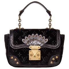 Louis Vuitton Black Velvet & Crocodile Small Bag