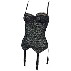 1950s Star-Paris Merry Widow Lace Lingerie w/ Attached Garters 6