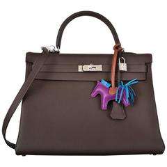 Hermes Kelly Bag 35CM Ecorce Brown With PHW Togo JaneFinds