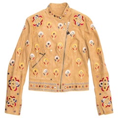 Christian Dior Tan Suede Jacket With Embroidery
