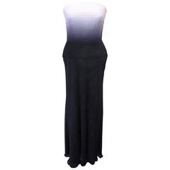 New Melinda Eng Ombre/Black Strapless Evening Gown