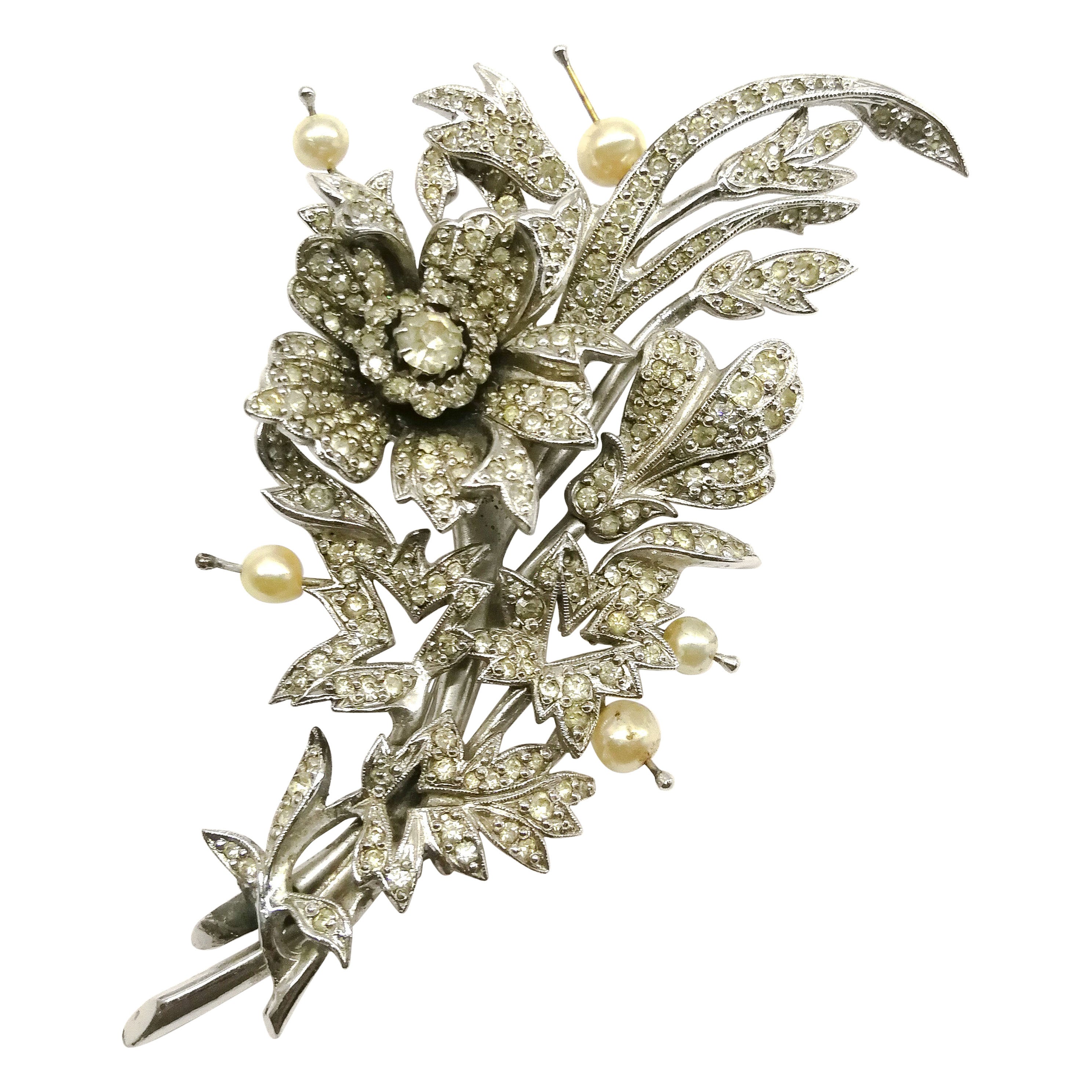 A very large paste 'en tremblant' brooch, Christian Dior by Mitchel Maer 1950s
