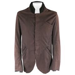 LOST & FOUND Men's 42 Brown & Black Deconstructed Cotton Coat