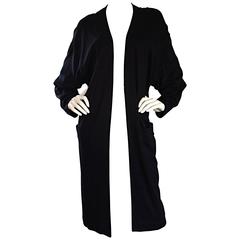 Donna Karan ' Black Label ' Vintage Long Black Cardigan w/ Dolman Sleeves 4