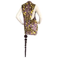 Vintage Jean Paul Gaultier 90s ' Galaxy Print ' Mini Dress w/ Pom Pom Tail 9