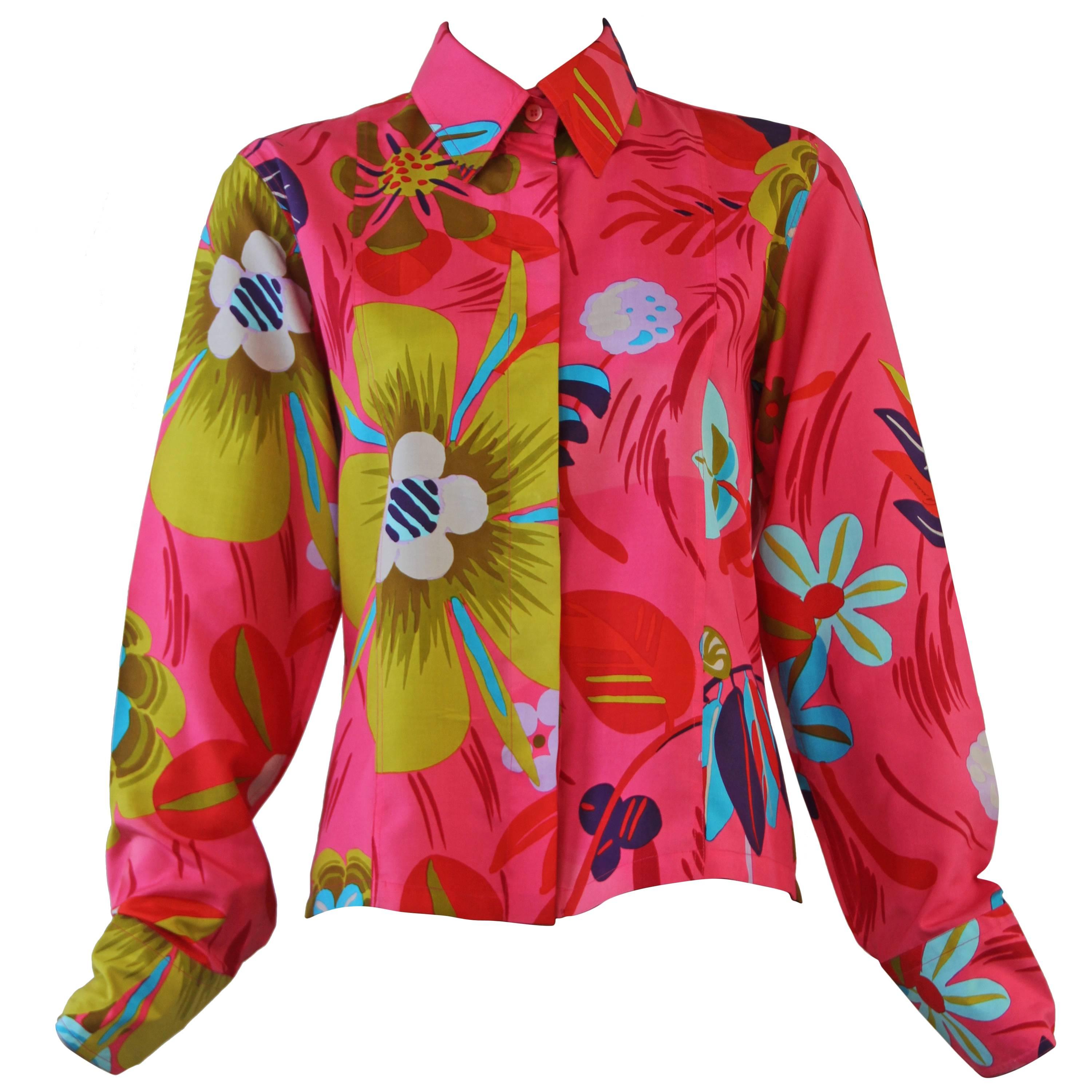 Tom Ford For Gucci Silk Printed Shirt Spring 1999 For Sale