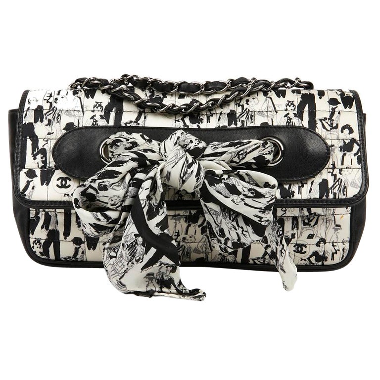 CHANEL Silk and Leather Scarf Bag at 1stDibs