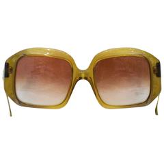 Vintage 1970's Christian Dior Amber Color Sunglasses