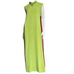 1960's Junior Vogue Beaded Collar Color Block Cape Maxi 5
