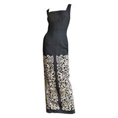 Mr Blackwell 1960s Maxi Dress with Embroidery