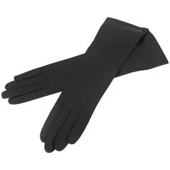 Hermes Vintage Black Leather Gloves - 7 - 1990's