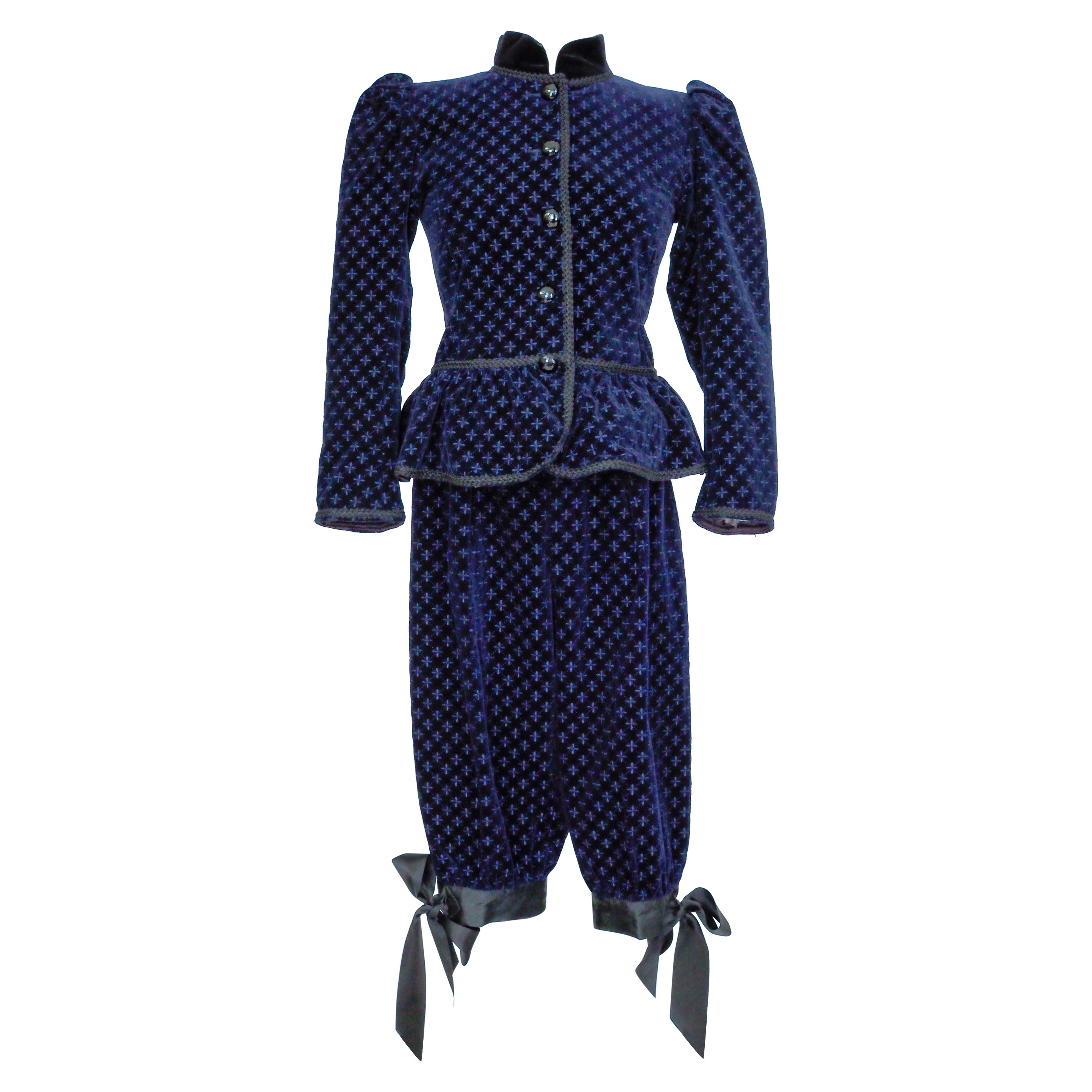 Retro Paris Yellow Velvet Slim Fit Jacket main image 1